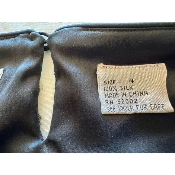 VTG‎ Womens Liz Claiborne Black & White Sequin Sheath 100% Silk Dress Lined Sz.4 - Picture 4 of 11